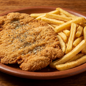 Milanesa de Pollo Napolitana con fritas