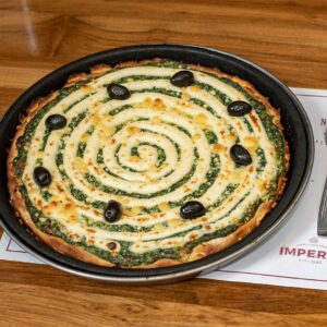 Pizza Gde. Espinaca c/salsa blanca (vegetariana)