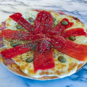 Pizza Gde. Jamón y morrones