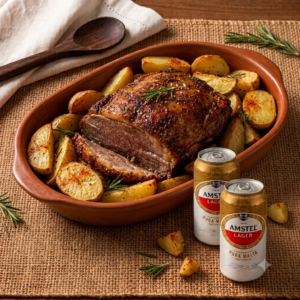Tapa de Asado al horno con papas + 2 Amstel 473 cc
