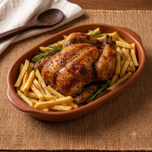 Pollo Entero al Spiedo con fritas
